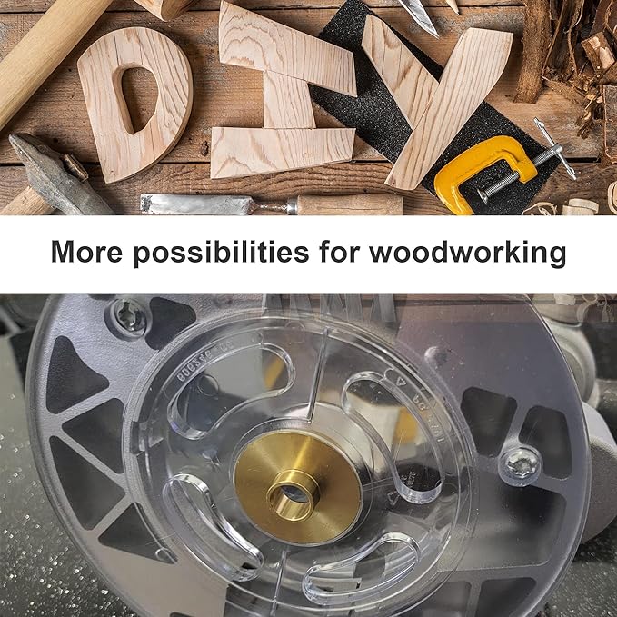 11 Pcs Precision Brass Router Template Bushing Guides Sets and 1/4" Shank Woodworking Router with Carrying Case, Fits Porter Cable Style Router Sub Bases
