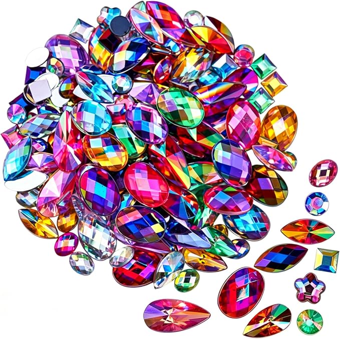 500 Pcs Mixed 10 Colors AB Colorful Gems Rhinestones by KDCQAH