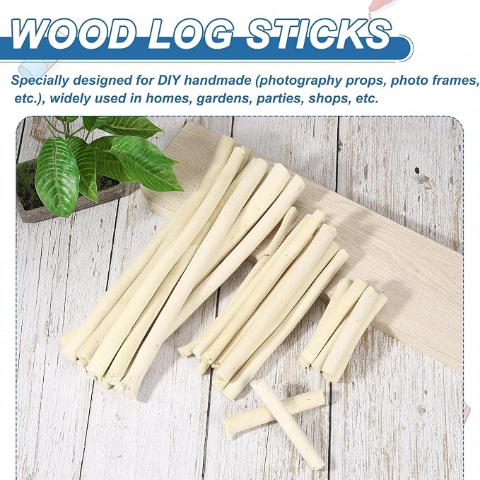 PATIKIL 25 Pcs 8inch Wood Log Sticks, 0.47-0.79inch in Diameter Natural - Image 4