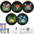 ERKOON 5 Sets Embroidery Kit for Beginners, Art Craft Handy Sewing Set Mushroom by ERKOON