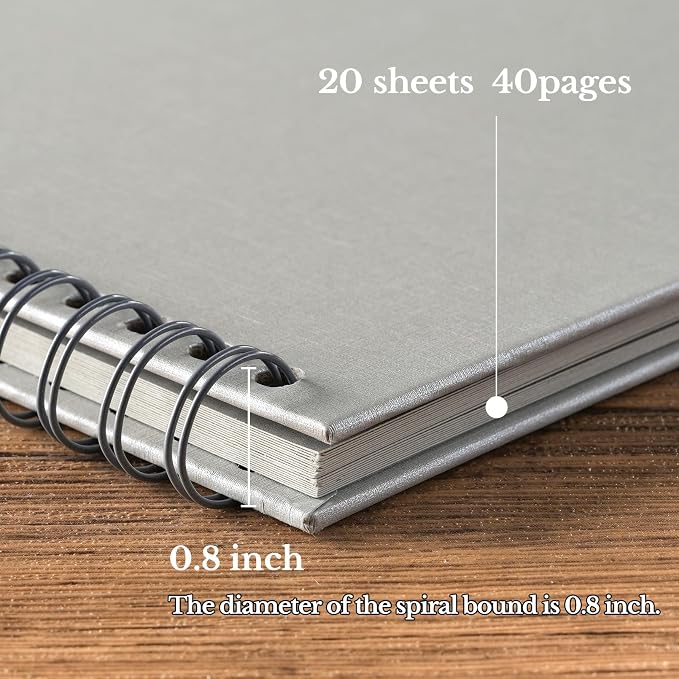 potricher 10 x 10 Inch DIY Scrapbook Album 40 Pages Hardcover Kraft Paper Scrap - Image 4