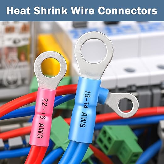 Heat Shrink Wire Connectors, 550 Pcs Electrical Connectors Kit with Red Copper, Sufficient Adhesive, Fully Closed Seam for Excellent Conductivity and Stability, 3 Colors