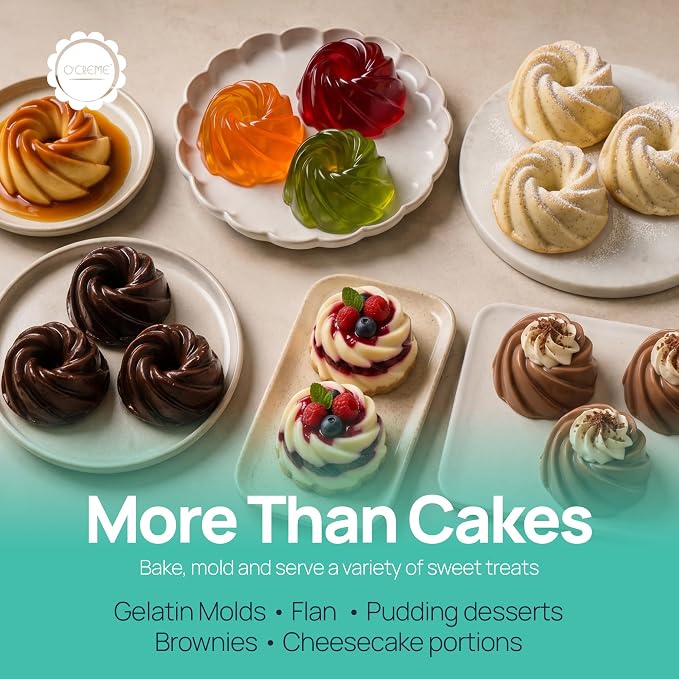 O'CREME Bakeable Plastic Mini Swirl Cake Pan, Baking Pan - Image 6