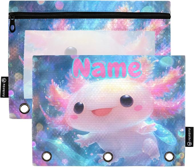 Custom Shiny Axolotl Pencil Pouch by BOENLE-WELCOMEYOURCOMING