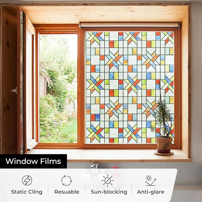 3D Stained Glass Window Film, Decorative Window Privacy Film - Image 5