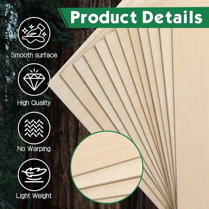 36 Pack Basswood Sheets 1/16x12X12Inch, Plywood Sheets - Image 3