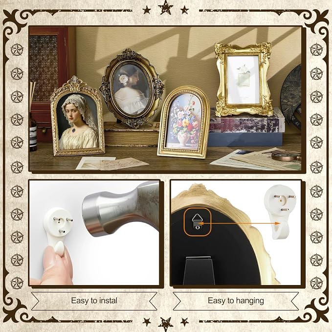 8 Pcs Vintage Picture Frames Set - Image 4