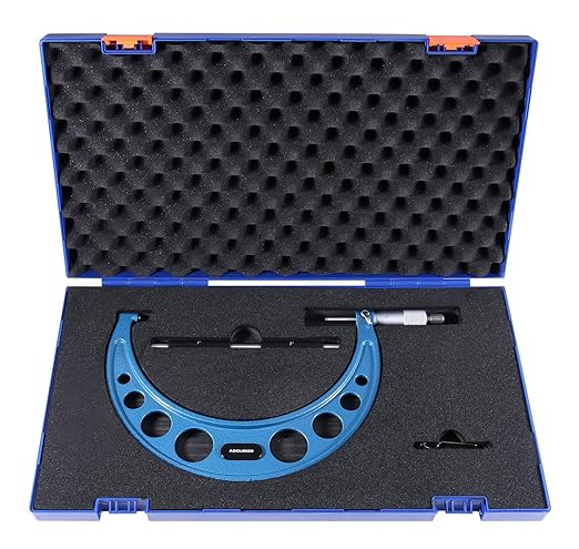 Accusize Industrial Tools 7-8'' Ultra-Precision Carbide Tipped M-Type Outside Micrometer, Resolution 0.0001'', Eg00-0008