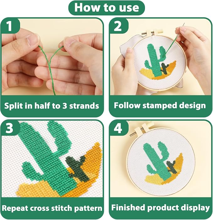 ZOIIWA 6PCS Cross Kits for Beginners DIY Embroidery Kit for Adults Boho Cross - Image 3