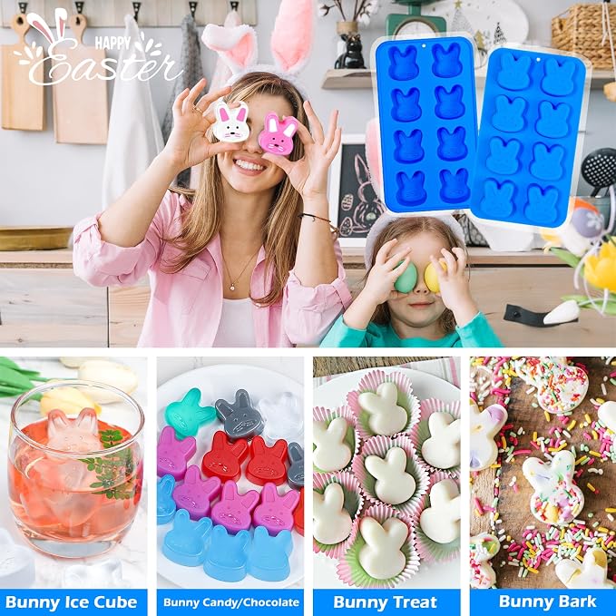 Webake Easter Bunny Ice Cube Molds, 8-Cavity Bunny Silicone Molds - Image 2