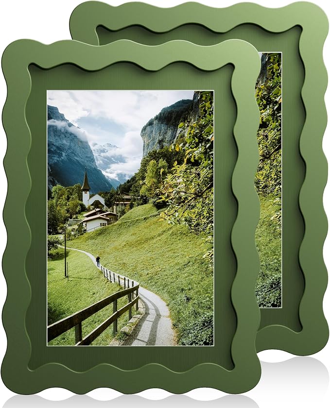 5x7 Wavy Picture Frame With Mat by Unknown