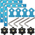 90 Degrees Positioning Squares, Right Angle Squares with 4 Clamps, Aluminium Alloy L-Type Corner Clamp Woodworking Clamping Tool for Picture Frames, Boxes, Cabinets (3.93in)