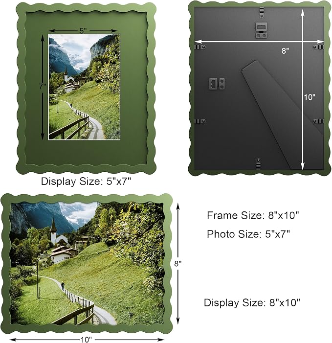 8X10 Wavy Picture Frame With Mat - Image 2