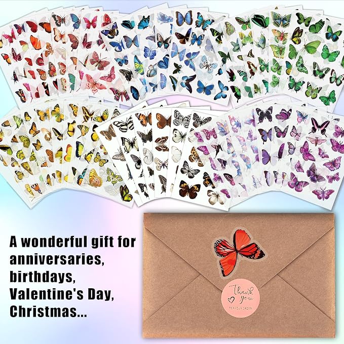 Arme Butterfly Stickers, Flower Stickers - Image 2