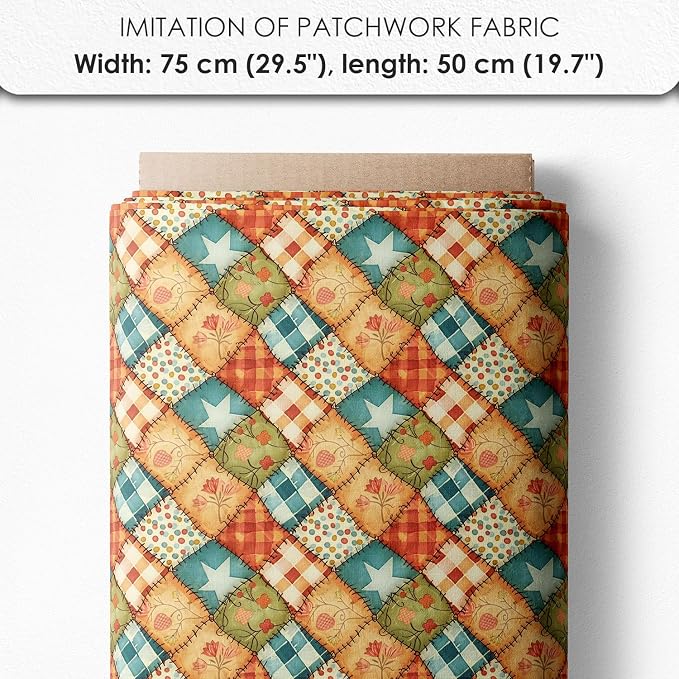 Patchwork Tree Cotton Fabric Panel – Six 10×10 inch Designs + Bonus 29.5×19.6 - Image 7