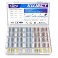 Kuject 420PCS Solder Seal Wire Connectors, Self-Solder Heat Shrink Butt Connector Sleeve Waterproof Insulated Electrical Butt Splice Wire Terminals for Marine Automotive Boat Wire Joint