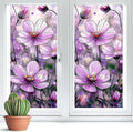Bloss Flower Privacy Window Film, Faux 3D Floral Stained Glass Windows Film by Bloss