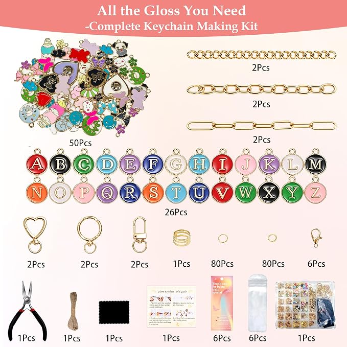 Lemosyu 271Pcs Keychain Making Kit Charms - Image 2