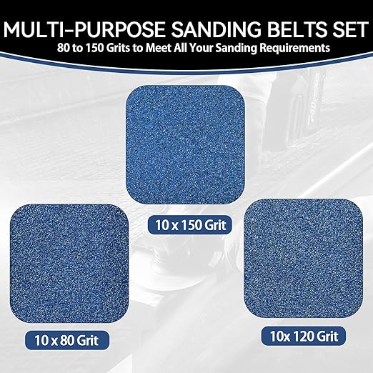 3x21 Inch Sanding Belts 30 Pcs (3 Grit, 10 Each of 80, 120, 150 Grits) Heavy Duty Belt Sander Zirconia Belt Sander Paper for Wood, Metal, Stainless Steel, Automotive, and Furniture