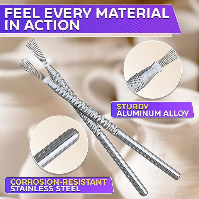 2 Pcs Pottery Scoring Tool – 5.33 Inch Clay Scoring Tool - Image 3