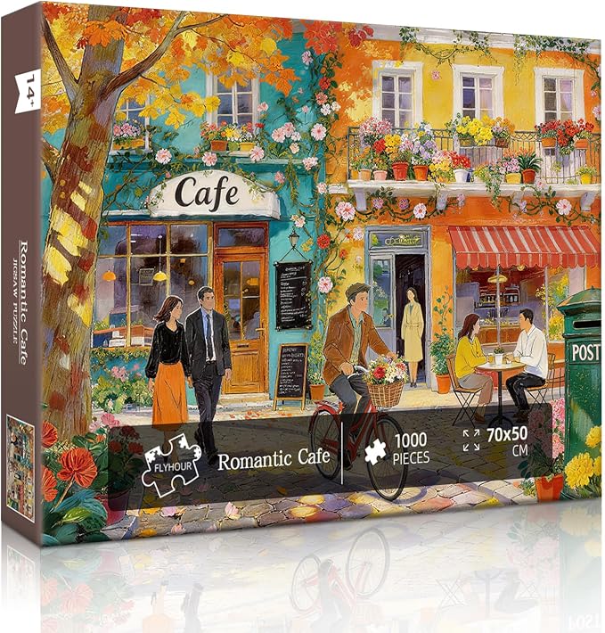 Romantic Cafe Puzzles for Adults 1000 Pieces, Impossible Hard Difficult - Image 4
