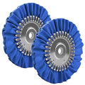 2PCS 8" Airway Buffing Wheel with 5/8" Arbor Flange-Free Hub，Blue Buffing Wheels for Angle Grinder, Heavy Cutting Metal Polishing Wheel for Aluminum Wheels Stainless Steel Metal Surface Prep