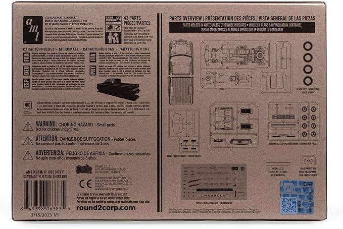 AMT 1992 Chevrolet Silverado Shortbed Fleetside Pickup Easy Build 1:25 Scale - Image 4