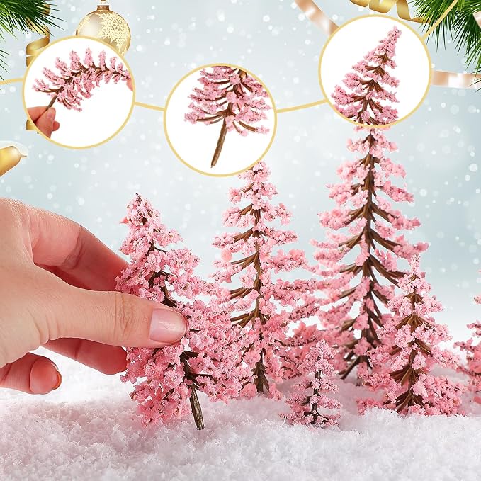 Skylety 35 Pieces Model Trees 6.3-1.2 Inch Mixed Miniature Trees Diorama - Image 3