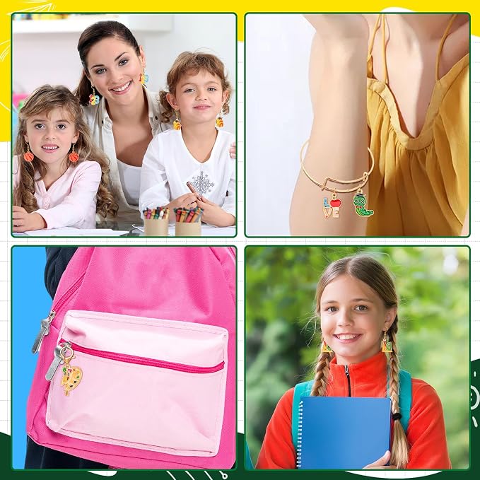 MARFOREVER Back to School Charms, First Day of School Enamel Pencil Book - Image 7