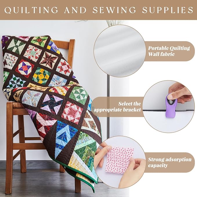 Buryeah 1 Pcs Quilt Design Wall Fabrics 72 in x 60 in - Image 3