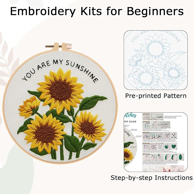 Nuberlic Sunflower Embroidery Kit - Image 7