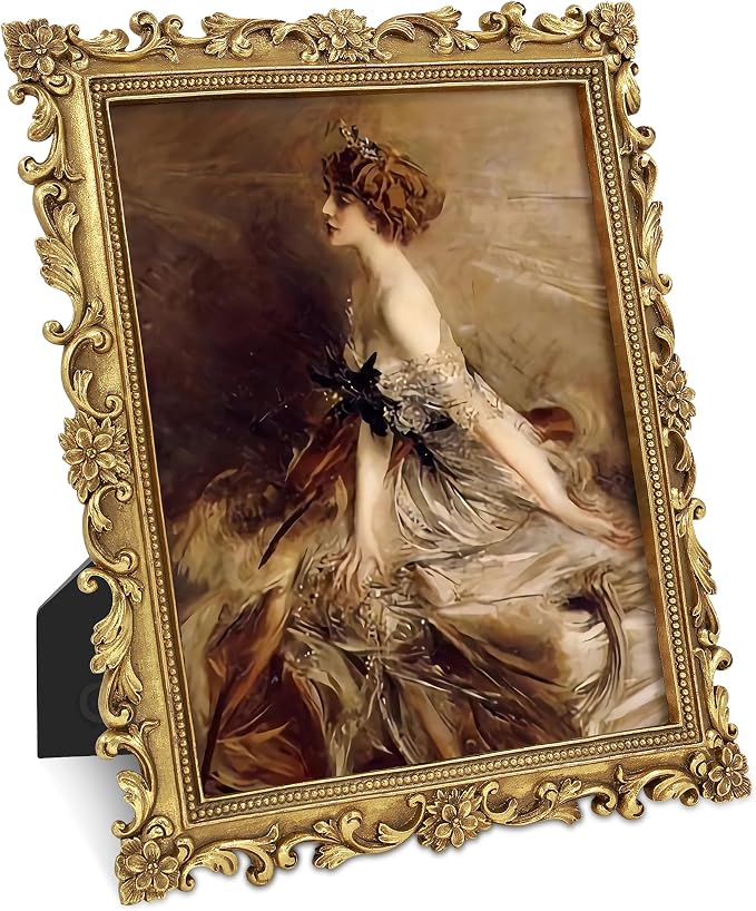 Gold 8x10 Picture Frame Vintage Picture Frames Antique Ornate | Real Glass - Image 8