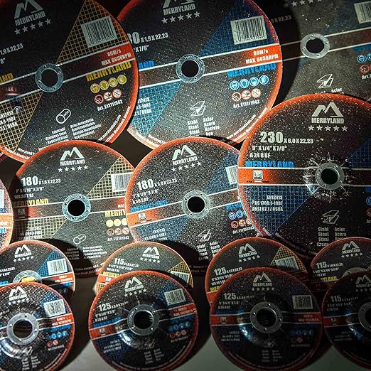 Merryland Cut Off Wheel 4 1/2 inch for Angle Grinder, Metal Cutting Wheel 4.5 X .045 X 7/8 Ultra Thin 50 Pack, Iron Stainless Steel Cutting Disc, Craft-Line C13071042