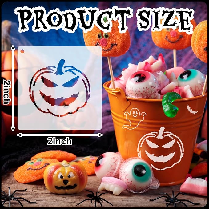 Fainne 100 Pcs 2 Inch Halloween Ghost Stencils Small Stencils - Image 2