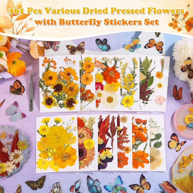 361 Pcs Pressed Dried Flowers - Image 2