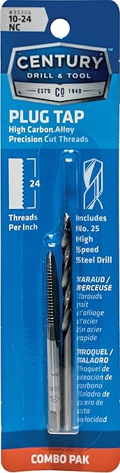 Century Drill & Tool 95306 Machine Screw Tap & Drill, 10-24NC (Pack of 4)