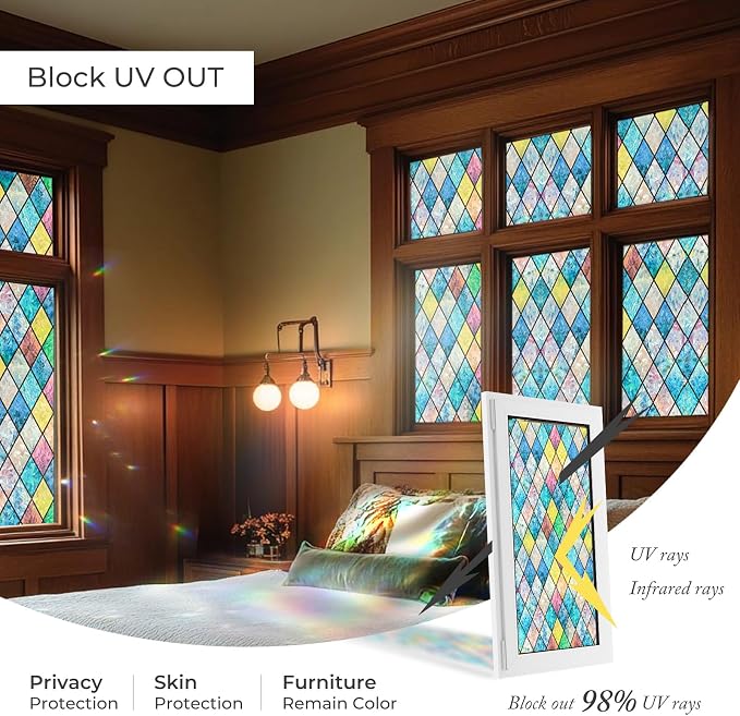 ADD.HERES Window Privacy Film, Stained Glass Decorative Static Cling, Removable - Image 5