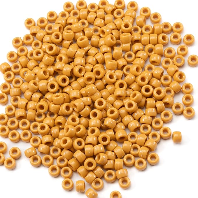 Gxueshan 1000 Pcs Acrylic Bright Yellow Pony Beads 6x9mm Bulk - Image 2