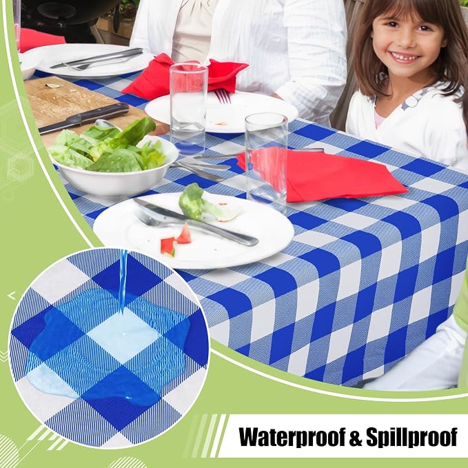 Smiry Rectangle Table Cloth, Waterproof Vinyl Tablecloth - Image 2