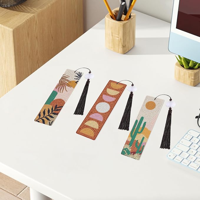 Boho Diamond Painting Bookmark Kit: 6PCS Aesthetic Diamond Art Bookmarks - Image 6