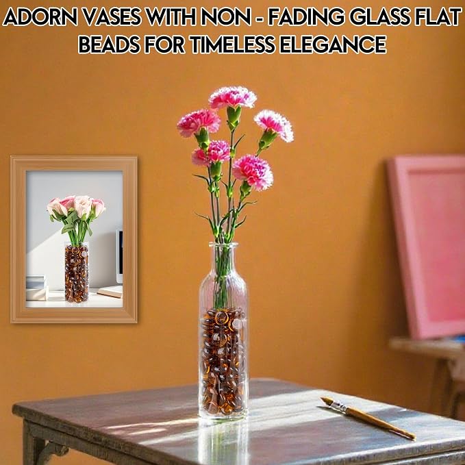 1LB Glass Marbles, Transparent and Smooth Flat Glass Beads - Image 2