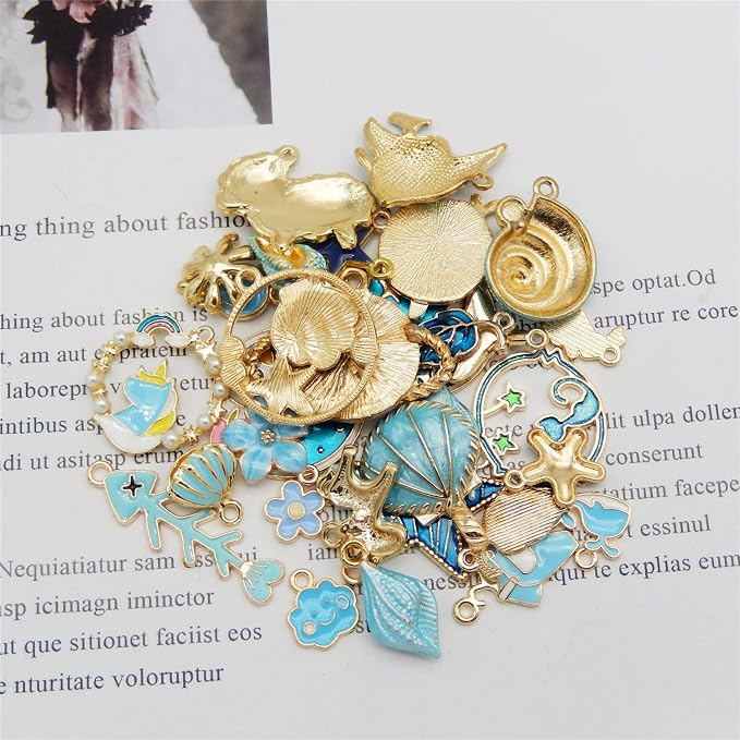 30pcs Mixed Enamel Charms Pendants - Image 4