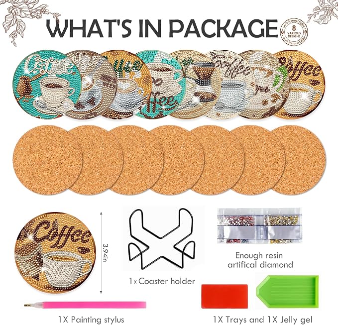 Sitsink Coffee Diamond Painting Coasters Kits - Image 2