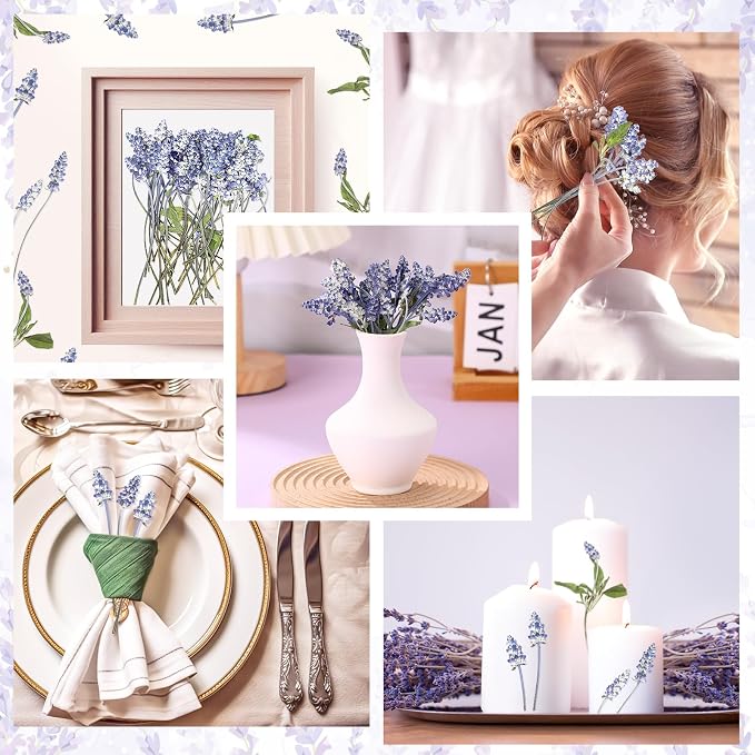 Wavwavw 100 Pcs Pressed Dried Lavender Flowers Stems Natural Preserved Real - Image 4
