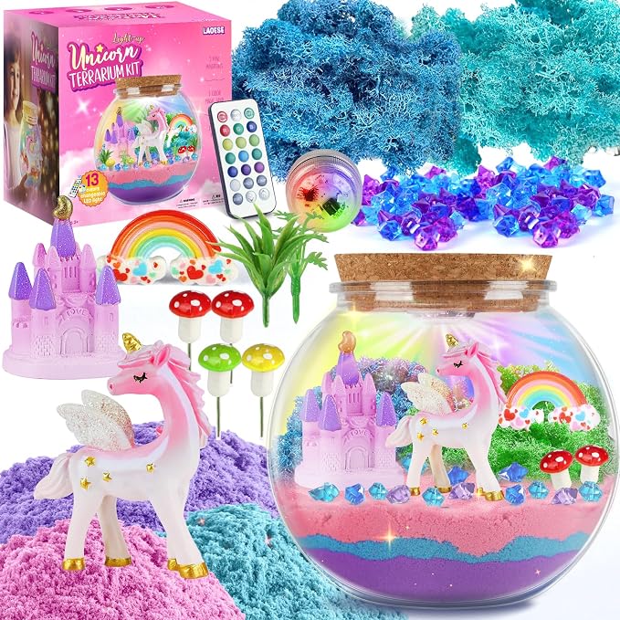 LAOESE Unicorn Light-Up Terrarium Kit by Laoese