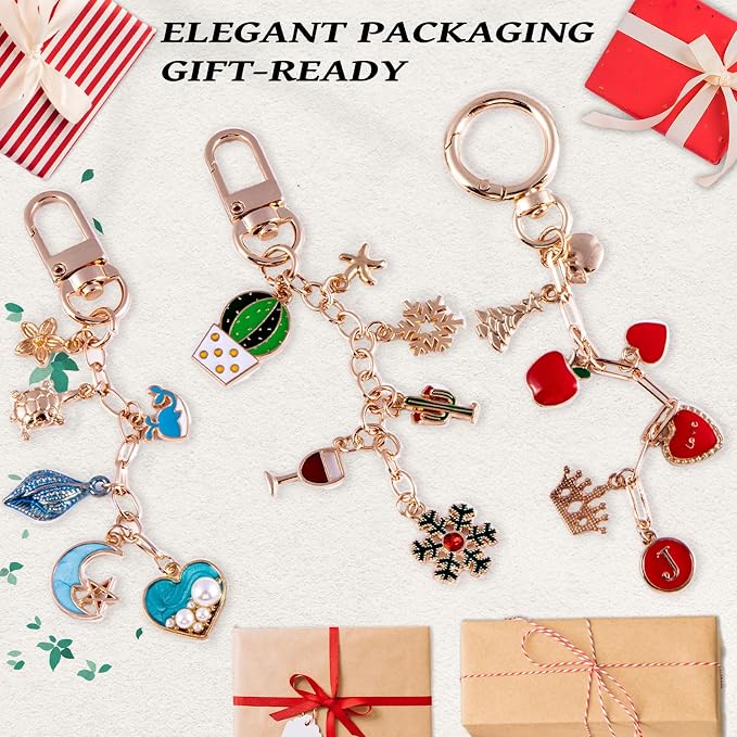 Wurosi 325Pcs Charms Lip Gloss Keychain Making Kit, Including 20 Keychain Clips - Image 6