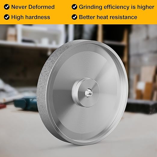 CBN Grinding Wheel 8 inch, Dia x 1 Inch Wide x 5/8" Arbor, Suitable for Sharpening Woodturning Tools, High Speed Steel Tools (320 Grit 8 inch)