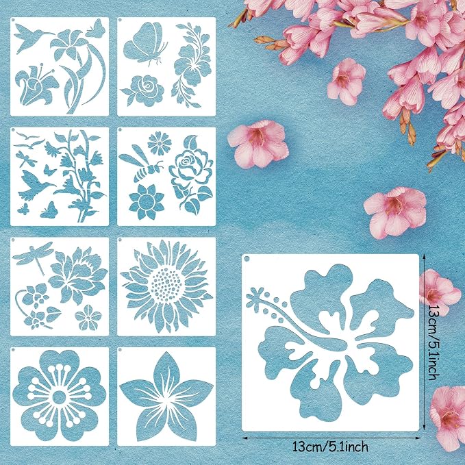 Zonon 16 Pieces Stencils for Painting, Reusable Large Butterfly Hummingbird - Image 2