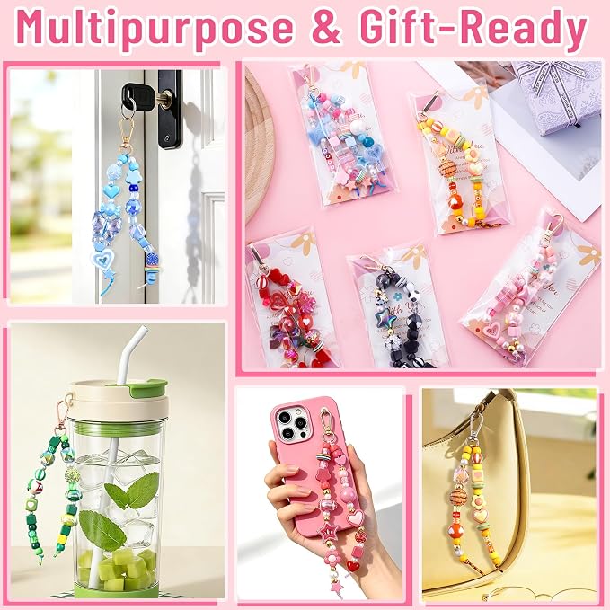 TOHONGADON 2200 PCS DIY Bag Charm Kits, Beaded Keychain Making Kit - Image 8