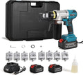 Electric Hydraulic Cable Lug Crimping Tool 12 AWG to 2/0 AWG Rechargeable Hydraulic Electrical Terminal Cable Lug Wire Crimping Crimper Tool Kits with 8 Dies